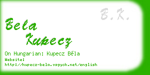 bela kupecz business card